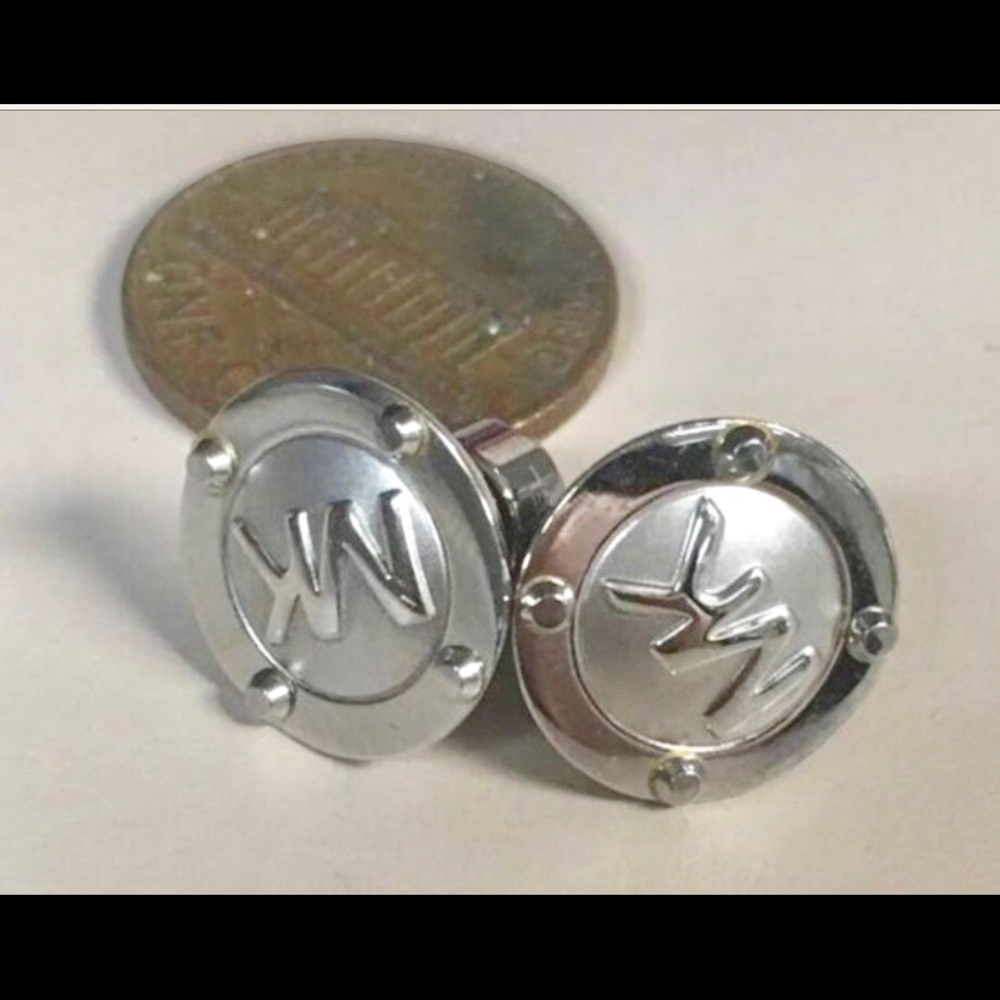 Michael Kors Solid Silver Tone Round Designer Log… - image 4